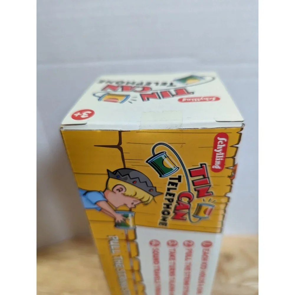 Schylling Tin string Can Telephone‎ Corn & tomato kids toy repop activity 3+